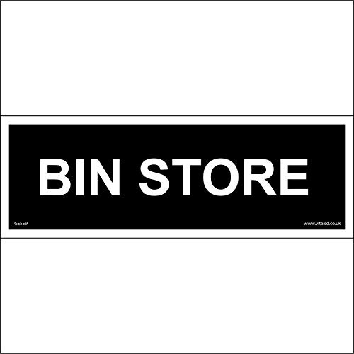 GE559 Bin Store SIGN Door Plaque rubbish trash garbage waste recycle compost 300mm x 100mm Dibond/Composite Aluminium
