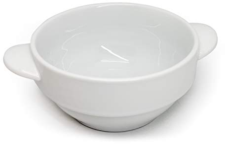 Nerthus FIH 554 Cuenco de porcelana para sopa con asas, ideal para cereales blancos para avena, cuencos de cerámica para fideos, cuencos de porcelana para cocina, apto para lavavajillas y microondas