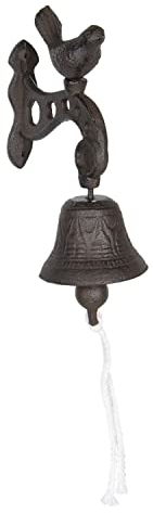 Tolle Vintage Türglocke aus rostbraunem Gusseisen, Modell Vogel, wunderschöner Nostalgie-Look, wetterfest, Maße 21 x 15 x 8 cm, ideal für Garten, Balkon, Terrasse