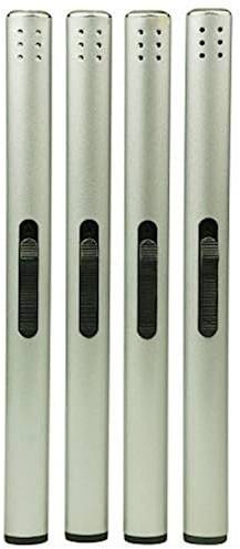 Cello Silver Metallic Lighters Multipack. 4 X Long Lighters. Long Candle Lighter, Fire Starter & BBQ lighter. Home Accessories & Camping Accessories. Butane Gas Refill Lighter (Sold without Gas).
