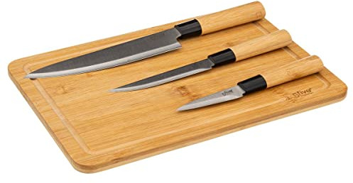5 five simply smart 5five - planche à découper et couteaux black bambou