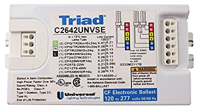 2 pack of Universal C2642UNVME Compact Fluorescent Ballast, 2 Lamp, 26W CFL, 120/277V