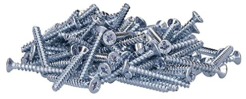 Voxura Geräteschrauben für Hohlwanddosen, Unterputzdosen PZ1, 3,2 x 25mm Kreuzschlitz-Schrauben zur Elektroinstallation, Senkkopfschrauben, 100 St. im Beutel