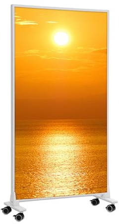 Könighaus Bildheizung Standgerät 800 Watt - Thermostat | 11-21 m², Motiv: Sonnenaufgang, mobile Standheizung, Standfüße, in 2 min warm