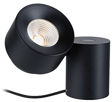 Paulmann 79776 LED Tischleuchte Puric Pane 3-Step-Dim incl. 1x3 Watt dimmbar Tischlampe Schwarz Metall, Kunststoff 2700 K