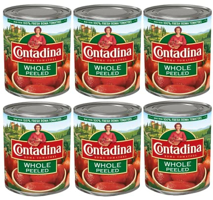COTNADINA Whole Peeled Tomatoes, 6 Pack, 28 oz Can, Red