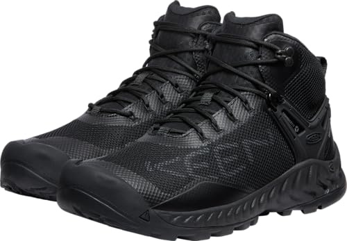 KEEN herr Nxis Evo Mid vattentäta vandringsstövlar, 9,5 UK, Trippel svart, 48 EU