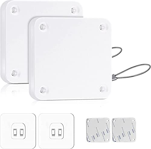 CAM2 Cierrapuertas automático 2 unidades, cierrapuertas automático con sensores, sin agujeros, con cordón, cierrapuertas que se cierran automáticamente la mayoría de las puertas (blanco-500 g)