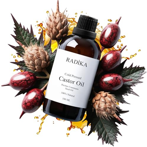 Radika® Rizinusöl | 100 ml | Stärkt, Nährt & Spendet Feuchtigkeit für Haut, Gesicht & Nägel | Castor Oil für Haar & Bart | Rizinusöl Haare & Haaröl Wachstum - 100% Rein & Kaltgepresst