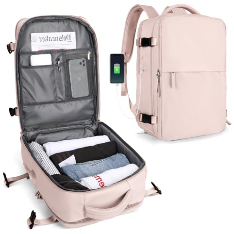 SZLX Ryanair Handgepäck Rucksack Reiserucksack Handgepäck Flugzeug für Damen Herren, Laptop Rucksack 14 Zoll Wasserdicht Handgepäcktasche Flugzeug Rucksack Untersitz Kofferrucksack mit Schuhfach
