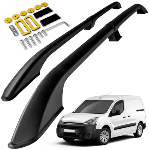 CHROMEMASTER | Compatible con Peugeot Partner Short 2008-2018 | Barras Portaequipajes, Rieles de Techo; Se Utilizan para el Montaje de Portaequipajes de Techo, Cajas de Techo o Portabicicletas