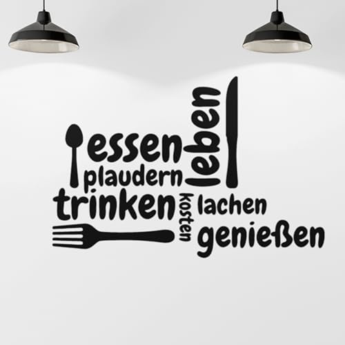 Klebekönig Wandtattoo - Essen trinken Küche - schöner Zitat Spruch Wandaufkleber Sprüche Wandsticker für Schlafzimmer Wanddeko Wohnzimmer Flur Esszimmer in vielen Farben