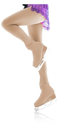 Kami-So Over the Boot Ice Skating Tights | Plush Soft Apparel for Women | Flexible Breathable Outfit for Practice, Training, Competition, Performance & Ice Dance | Comfortable Secure Fit | Suntan S/M
