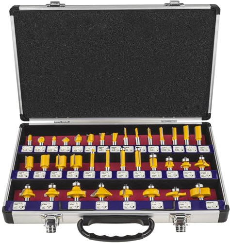 Holzfräser Fräsersatz 35 Stück Nutfräser Fräser Oberfräser Schaftfräser Holz 8 mm Schaft Abrundfräser