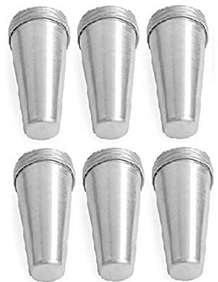Generic Aluminium Kulfi Mould Silver Ice Cream Mould - Set of 6