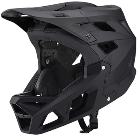Dickly Integralhelm für Fahrräder, Mountainbike-Helm, Downhill-Belüftung mit abnehmbarem Polster, atmungsaktiv, Fahrradhelm, Schwarz