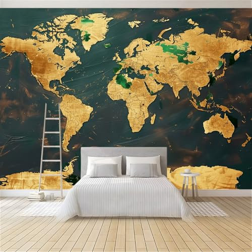 Fototapete 3D Weltkarte 250x175 cm Vliestapete Wandbild Fototapeten Vlies Tapeten Wandtapete Schlafzimmer Wohnzimmer Kinderzimmer Moderne Wanddeko