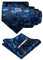 JEMYGINS Cravates et mouchoirs de poche à fleurs pour homme disponibles avec pince à cravate, Bleu nuit/bleu porcelaine, M