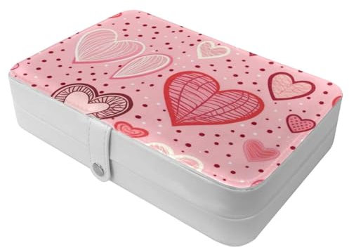 Art Love-1619 Reise-Schmuckschatulle, tragbare Schatztruhe für Ringe, Ohrringe, Halsketten. Tolles Geschenk für Frauen, die gerne reisen, große Organizer-Hülle, 1 Stück