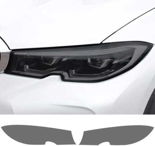 2 Stück Autoscheinwerfer Schutzfolie Frontlicht Transparent Rauchschwarz Aufkleber, Für BMW 3er F30 F31 F34 G20 G21