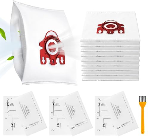 10 Pack FJM Vacuum Bags Compatible With Miele Hoover Bags FJM, FJM Vacuum Bag, for Complete C1, Compact C1, Compact C2, S6 S4 Series with 3 Motor 3 Exhaust Filters 10123220