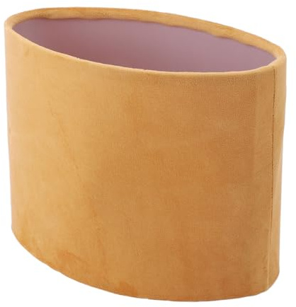 Ovaler Lampenschirm, E27 E14 Dual-Use-Tischlampenschirm, Dekorativer Fussel-Lampenschirm, Ersatz-Lichtabdeckung für Tischlampe, Stehlampe (GOLD)
