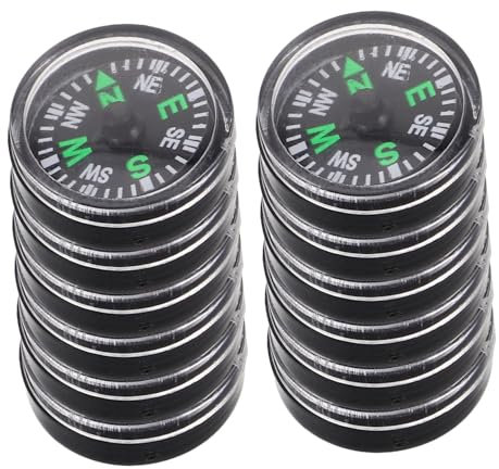 EXHUMKY Kompass Für Kinder Wandern 12-teiliges Mini-kompass-Set Kunststoff 20 Mm Überlebensausrüstung Camping Outdoor Auto Pädagogisch
