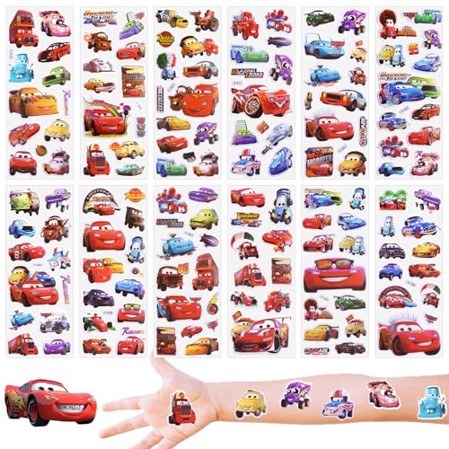 Car Puffy Aufkleber für Kinder, 12 Blätter 3D Kawaii Anime Sticker Wasserdicht Car Sticker DIY Kunsthandwerk Fotoalbum Scrapbook Laptop Mädchen Party Kindergeburtstag Gastgeschenke 3 4 5 6 jährige