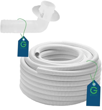 G GRIMALDI Tubo Scarico Condensa Condizionatore Climatizzatore - Tubo Flessibile Spiralato Ø18mm Bianco - Lunghezza 30m - Ricambio 60310001 (5 Metri+Pipetta 18mm)