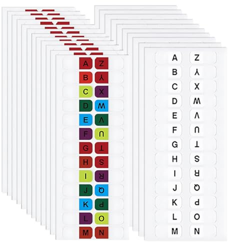 LACHT 520 pezzi Indice Alfabetico A alla Z Schede Indice Appiccicose, Adesivo Sticky Index Tabs,Autoadesive Guide di File Alfabetici, Trasparenti Tab Marker per Raccoglitori Libri Quaderni