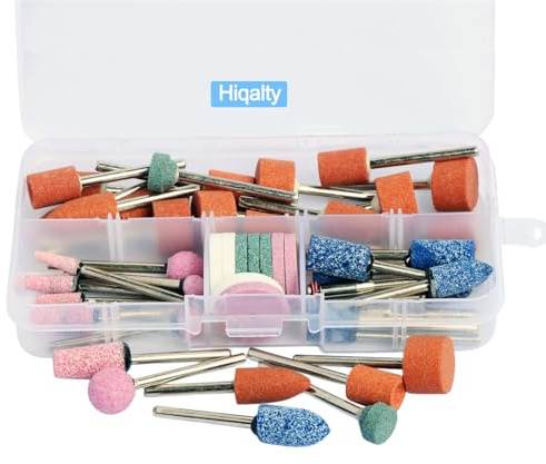 50pcs Sanding Bits for Dremel Rotary Tool, Grinding Stone Sanding Drill Bits with 1/8 Shank, Aluminium Oxide Tough Enough to Metal Rust Removal/Smoothing/Sharpening