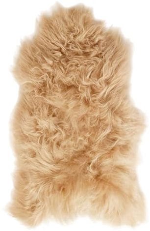 Simply Sheepskin Icelandic Rug - Cappuccino Genuine Iceland Sheepskin - Ultra Soft Wool Bedside Rug, Machine Washable - Perfect for Any Room, (90-100 x 60cm)