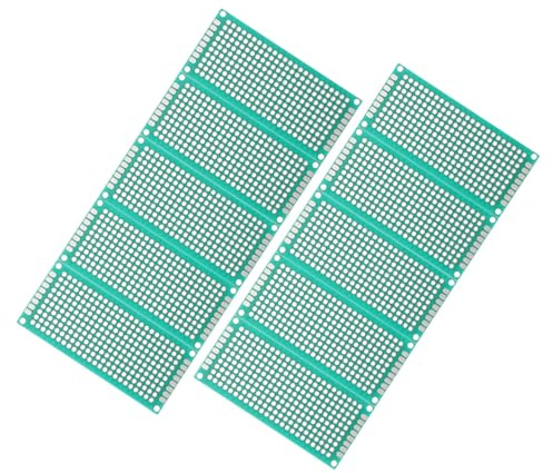 TOBBOMEY 10pcs Double Sided Pcb Circuit Board Kit Pitch Epoxy Fiberglass Solderable Breadboard for DIY Soldering and Maintenance Experiments