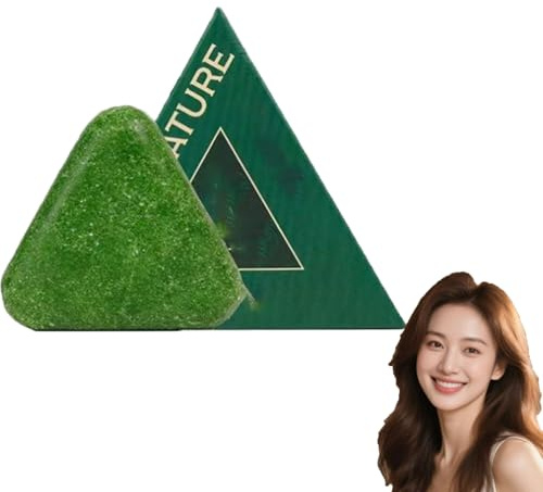 Seoulglow - Sapone per la crescita dei capelli, Usman Grass Shampoo Bar, Nature Triangle Shampoo Bar, Nature Seven, sapone verde, lenisce e rinforza i capelli per donne e uomini. (1 pezzi)