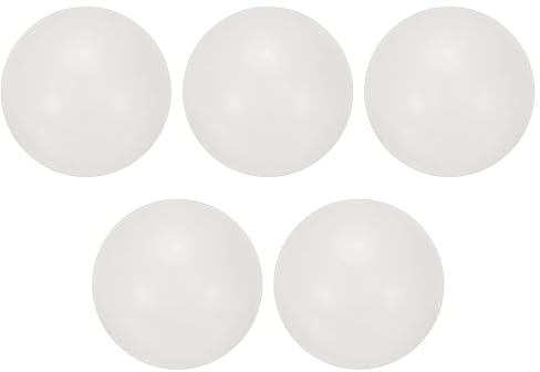 sourcing map 5 Pcs Gemstone Sphere Balls, 20mm Mini Natural Quartz Sphere Polished Hand Carved Crystal Ball for Garden Kitchen Living Room Bathroom, White