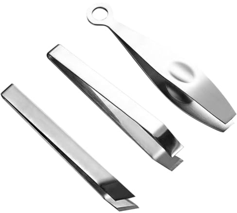 DECHOUS 3Pcs Stainless Steel Fish Bone Tweezers and Goose Hair Removers Set, Kitchen Pincer Puller for Poultry and Pig Hair, Sturdy Kitchen Gadget for Precise Food Preparation