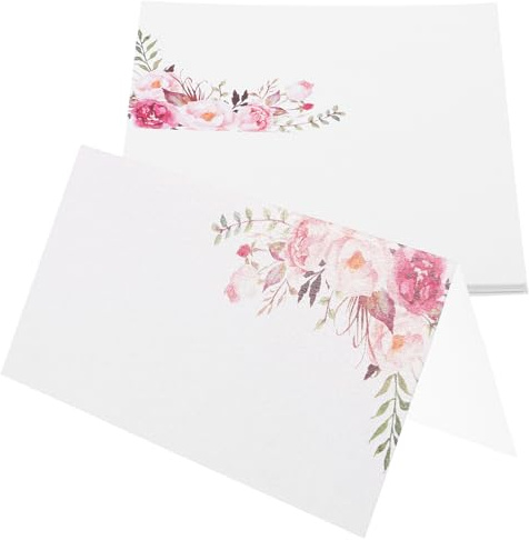 GALPADA Segnaposto per Banchetti Matrimonio 25 Pezzi Fiori Cartellini da Tavolo per Nomi e Numeri di Tavolo Carta dei Posti a Sedere per Feste ed Eventi
