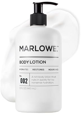 MARLOWE. No. 002 Body Lotion for Men, 15 oz Pump, Original, Revitalizing Dry Skin Lotion with Aloe Vera & Amino Acids, Hydrates & Nourishes, Lightly Scented