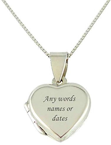 Charming Engraving Sterling Silver heart locket necklace personalised with your own words. Hinged Photo Locket, custom engraved. This Silver pendant is suitable for many gift giving occasions.