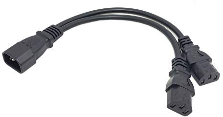 Aofan Y-Adapter Kabel, C14 Stecker auf 2X C13 Buchse, 30 cm, 250V/10A, für PC, Monitor, UPS