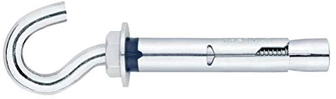 DOJA Industrial | Boulon M10 à Crochet Ouvert | M10-70 | PACK 10 en Acier Zingué | Ancrage Anti-Rotation pour Charges Moyennes | Utilisation: Tente, Affiche dans un Centre Commercial, Bannière...