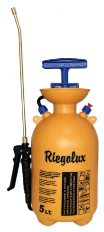 Pulverizador de presión previa y Correa al Hombro. Capacidad 5 litros, Lanza de Aluminio con Boquilla Regulable. Rociador de jardín o rociador para protección de Plantas, Uso Profesional y doméstico.