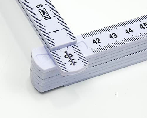 pimaldaum® Zollstock/Meterstab/Gliedermaßstab aus Kunststoff zum schnellen und präzisen Erfassen von Längen und Abständen (1, 2 m)