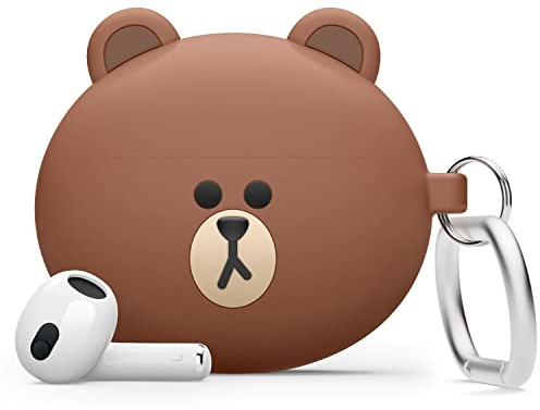 elago LINE Friends Silikon Hülle für AirPods 3 | kabelloses Laden (BROWN)