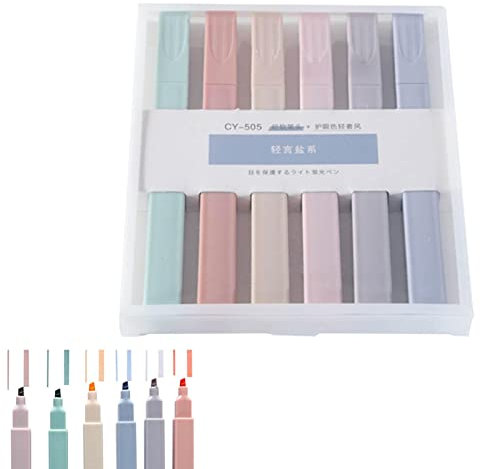 Hodfid Cute Pastel Highlighter Set - Bible Highlighters and Pens No Bleed - Pastel High Lighters Packs for Journaling - Morandi Aesthetic Highlighters Assorted Colors School Supplies