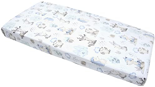 Medi Partners Spannbettlaken 60x120 Baby Bettlaken Kinderbett Spannbetttuch 100% Baumwolle - Fitted Kinder Sheet Bettwäsche Babymatratze Schlafsack Babybett (Hirsch und Igel)