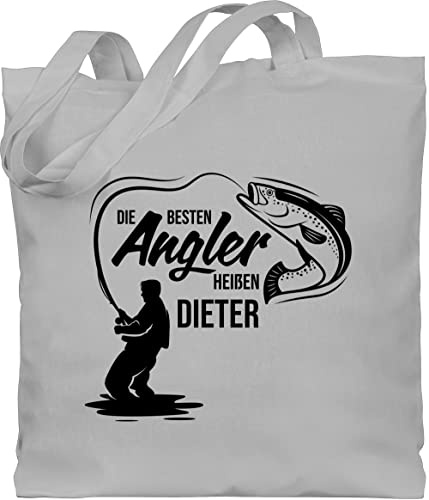 Baumwolltasche - Die besten Angler heißen Name I Geschenk Angler I Vatertagsgeschenk Angeln I Angelzubehör personalisiert I Angelgeschenkideen I Angel Geschenk für Männer I Fischer - Unisize