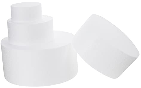 Healeved 4pcs Foam Cake Mold Set for Wedding Cake Decorating in Multiple Sizes 4 to 10 Party Decoration and Craft Practice
