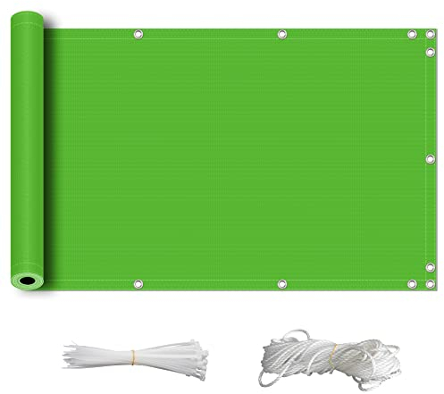 ZQXFZ Balkon Sichtschutz 100x600cm Balkon deko Oxford-Stoff Sichtschutz, SchattenküHlung, Uv-Schutz Gute Schattierungs- Und Blendwirkung Balkonverkleidung Blickdichte -Grün.