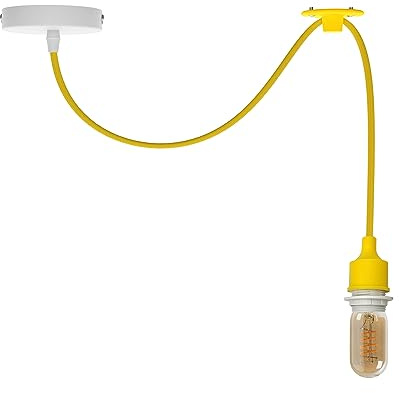 LEDSone Hängeleuchte Spinne zum Selberbauen, verstellbare Hängelampe mit E27-Stecker, für Halle, Restaurant, Bar, Esszimmer, Café (Gelb, 1 Meter mit Blub)